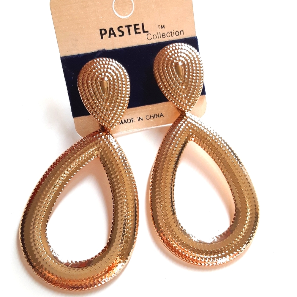 Pastel Collection Big Gold Dangle Earrings